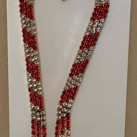 Betsey Johnson Dazzling Candy Cane Rhinestone Earrings - Picture 2 of 4